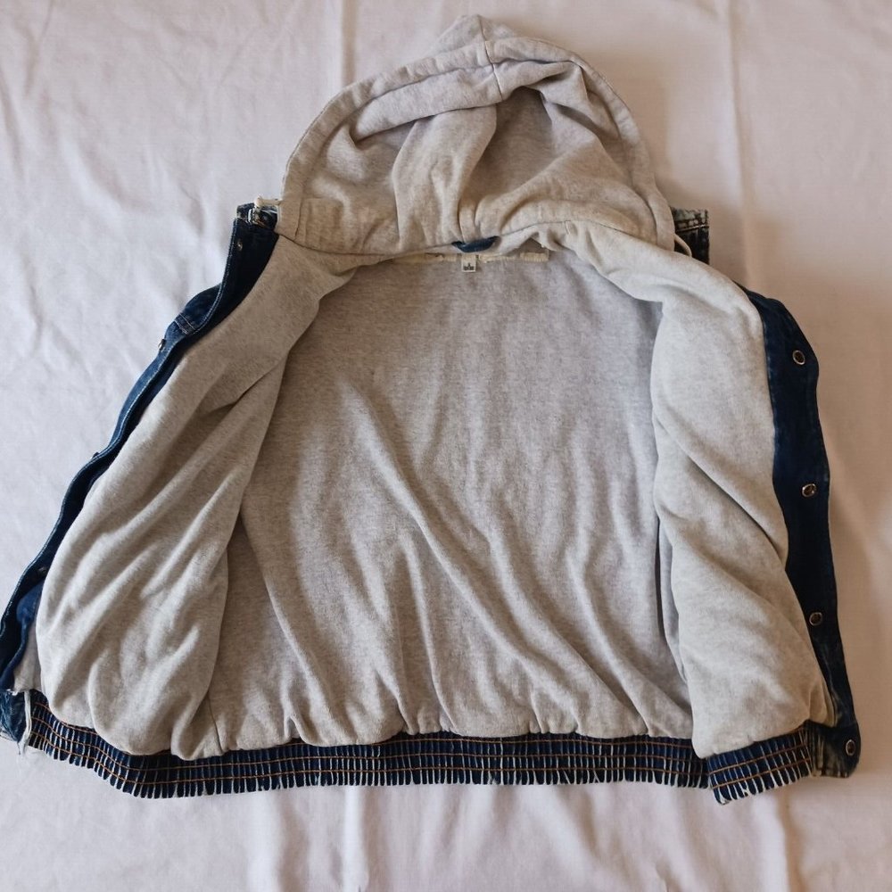 Vintage‎ Le Tigre Stonewash Denim Sweatshirt Hoodie Vest Small - Picture 4 of 6